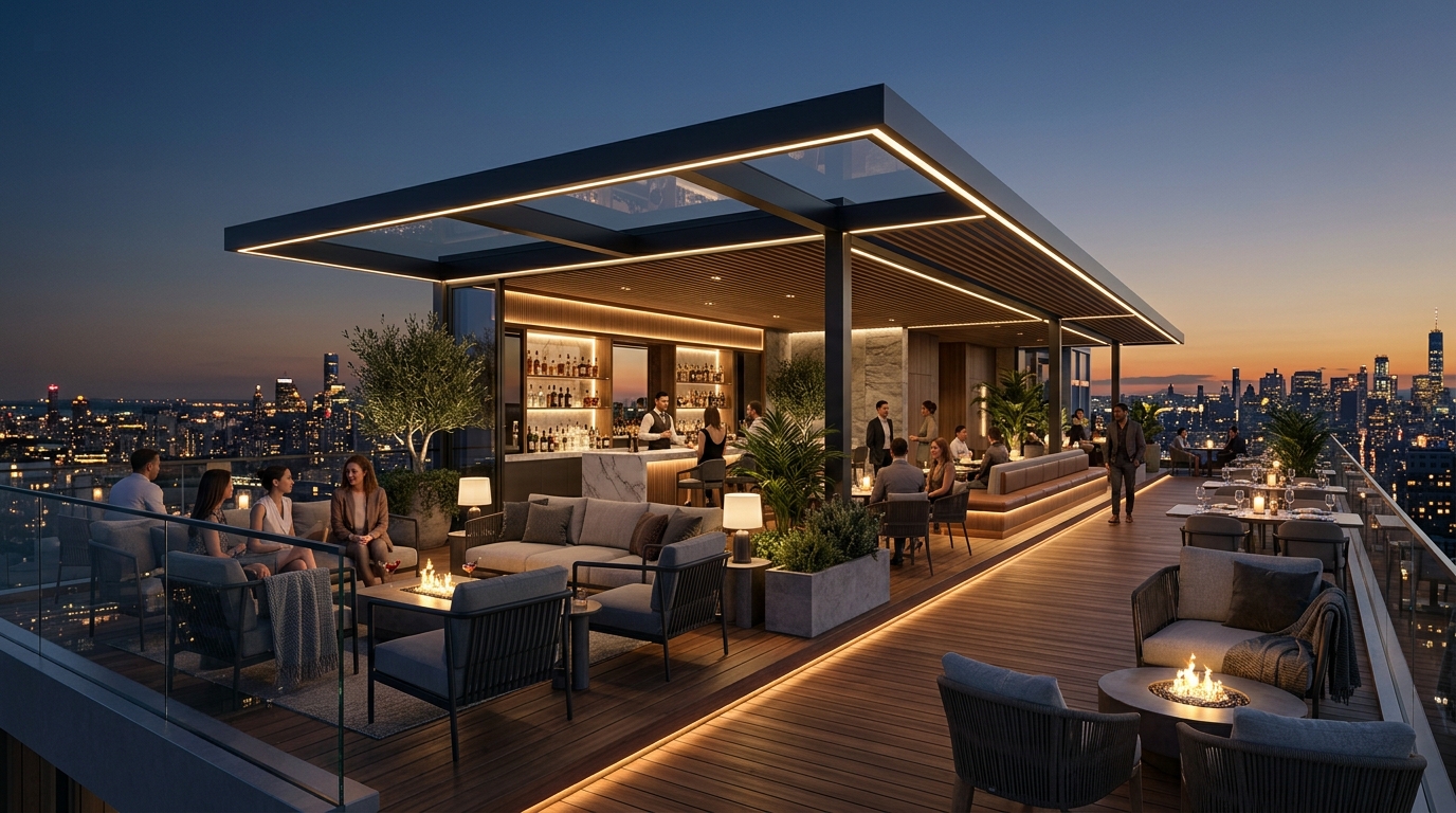 Rooftop Restaurant Render